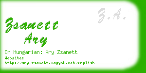 zsanett ary business card